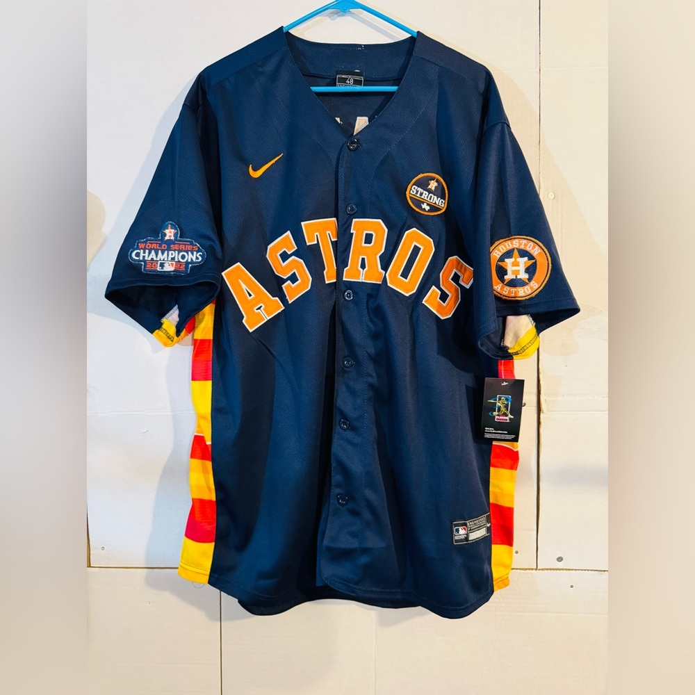 Houston Strong Astros #44 Yordan Alvarez Stitched 2022 WS Champs Jersey Mens XL